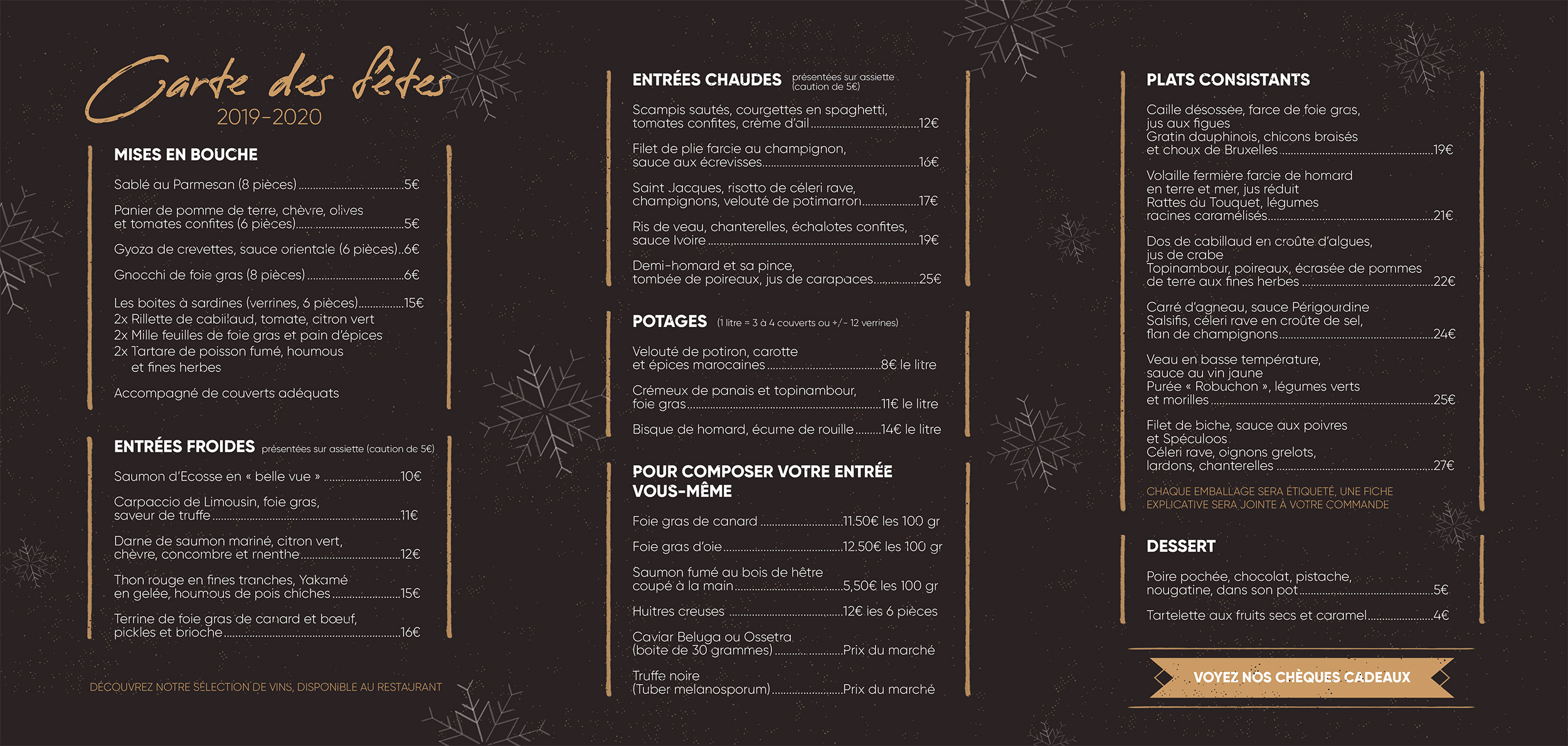 Menu fêtes | Cul de Poule