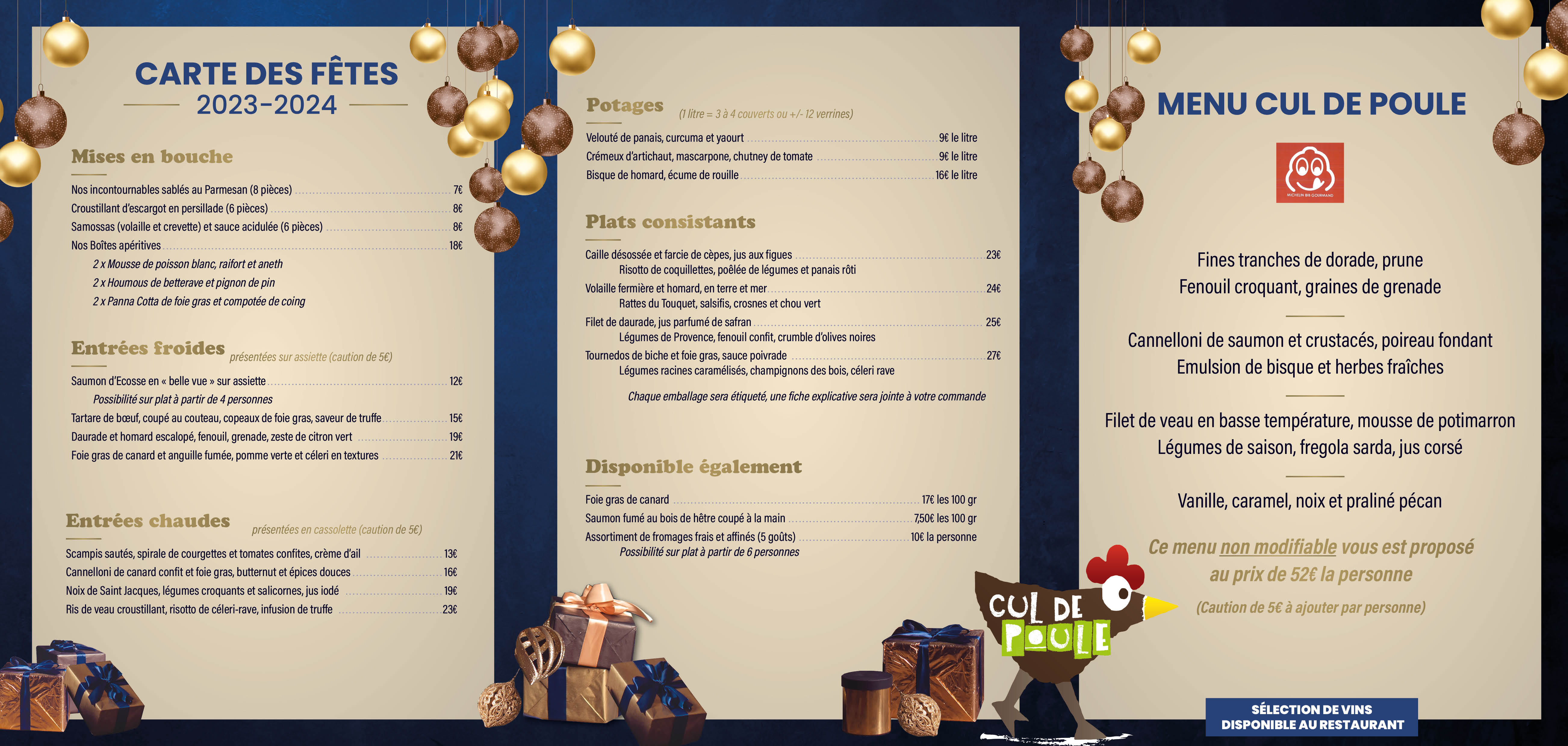 Menu De Le Cul De Poule